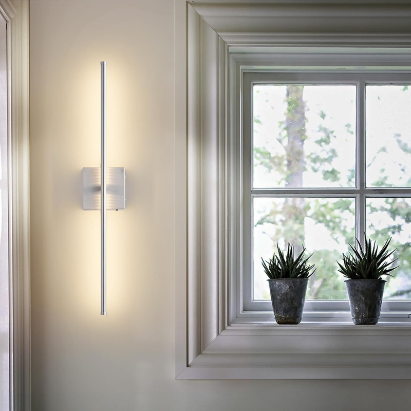 Wireless Wall Sconce Set of 2 Linear Stick Light Rechargeable Metal Dimmable Hallway Dining Room