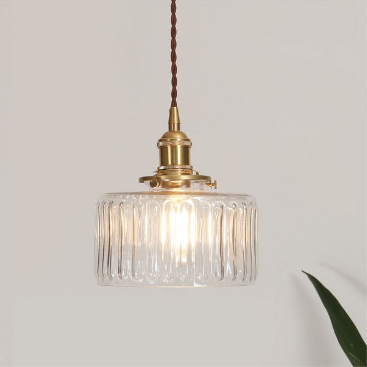 Pendant Light Brass Glass Jar Japanese Traditional Kitchen Island Dining Living Room