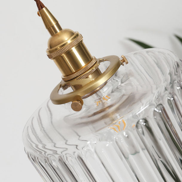Pendant Light Brass Glass Jar Japanese Traditional Kitchen Island Dining Living Room
