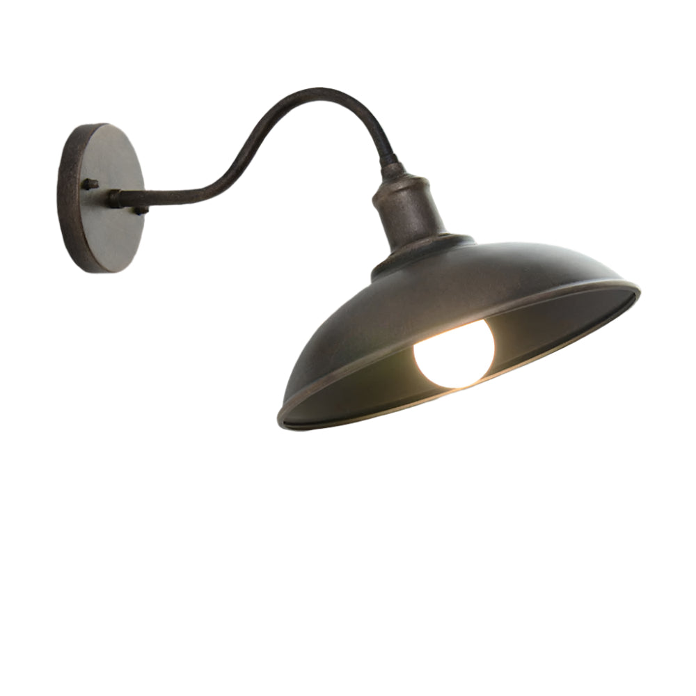 Outdoor Wall Light Iron Bowl Shade Industrial IP44 Patio Garden Entryway Porch