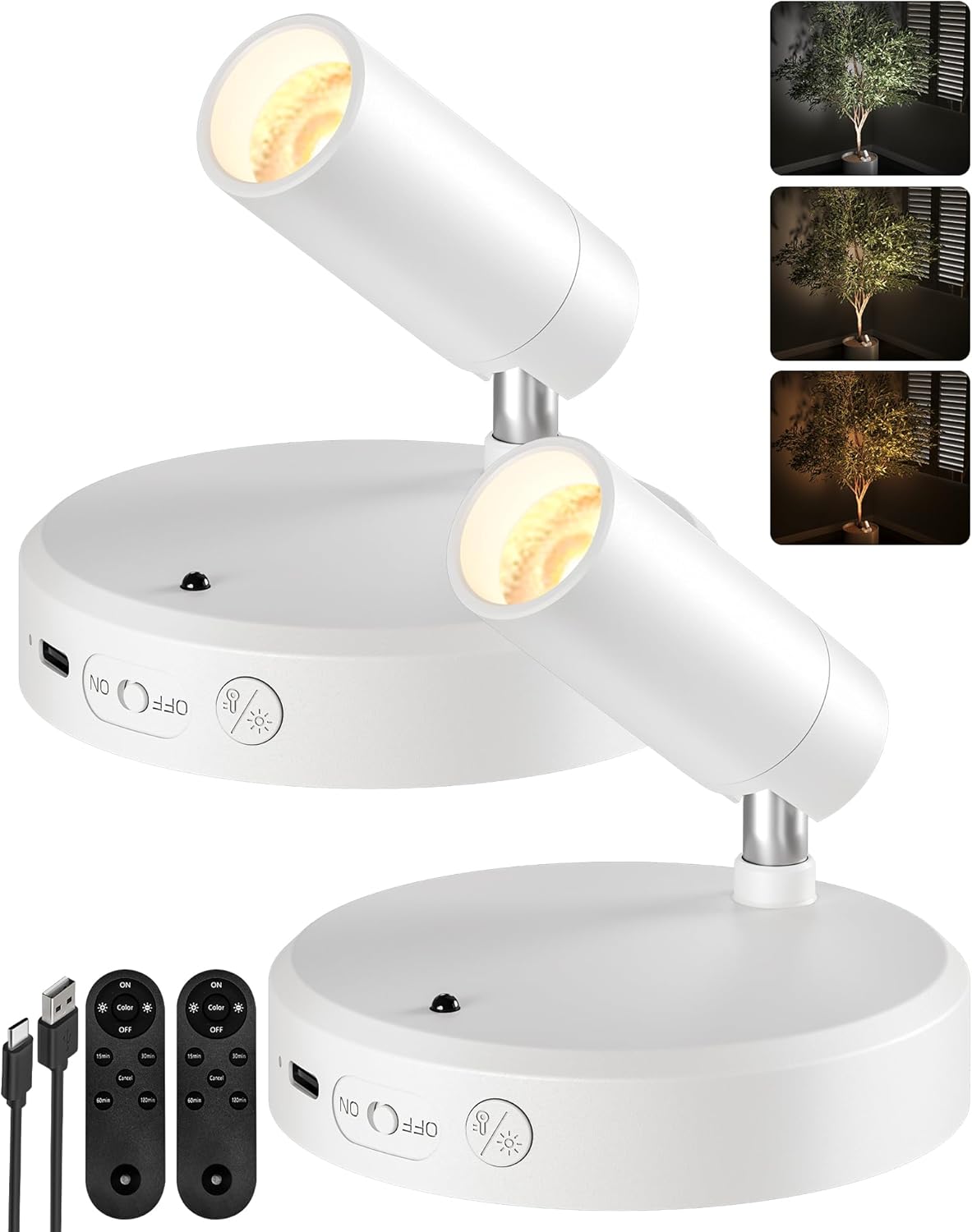 Picture Light Rechargeable LED Spotlight Wireless Remote Control Touch Dimmable Artwork Shelf Accent