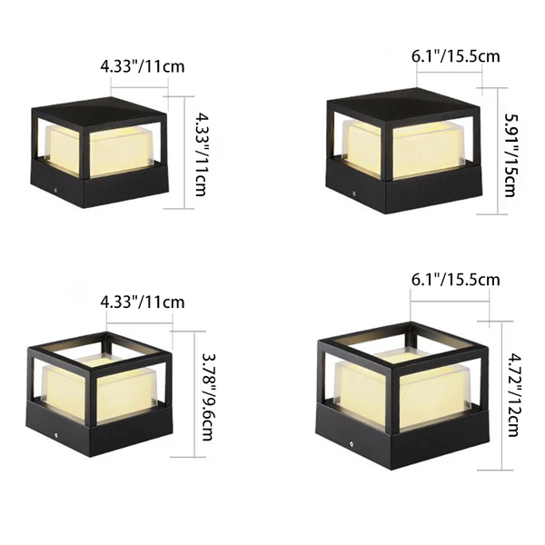 Garden Light Outdoor LED Aluminium Cylinder Bollard Waterproof Lawn Landscape Path Patio