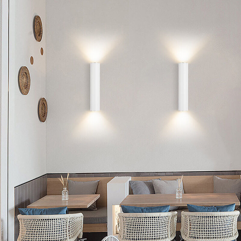 Wall Light LED Aluminium Cylinder Up Down 2 Light Minimalist Bedroom Living Room Hallway