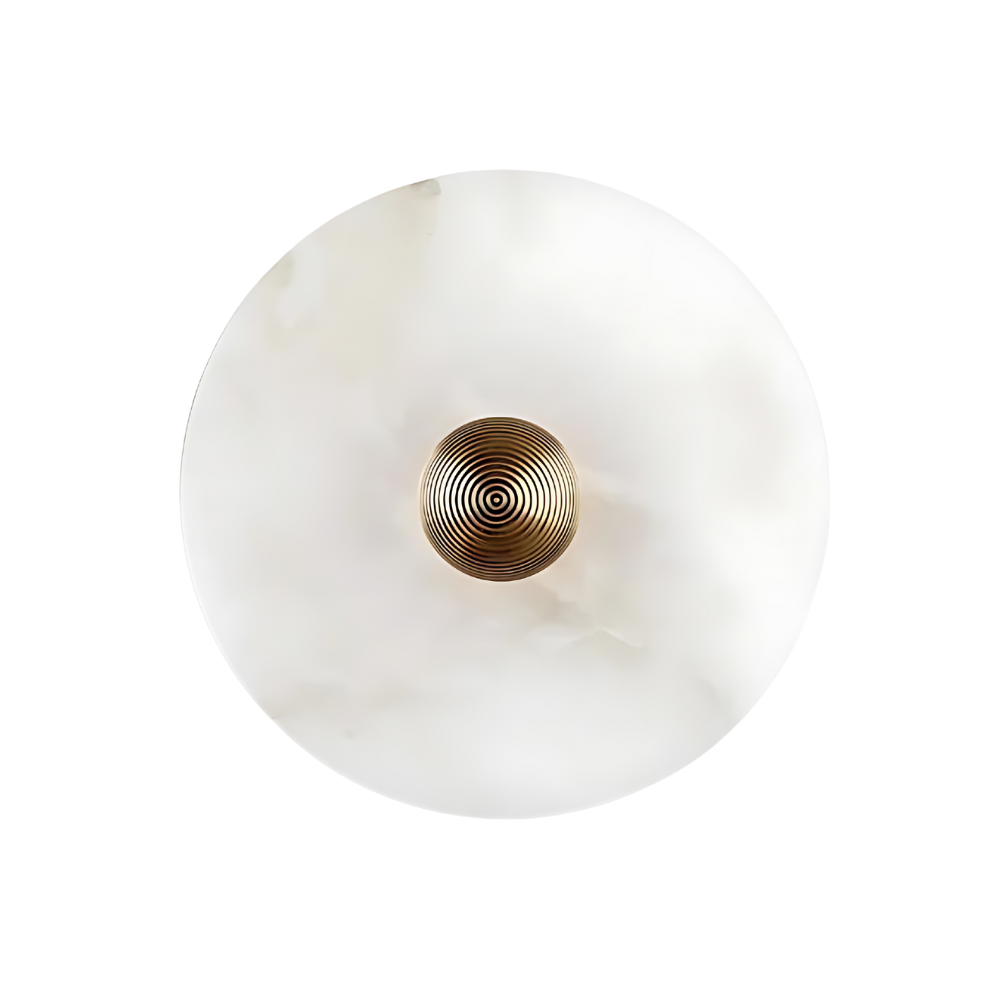 Wall Light Alabaster Stone Round Disc Minimalist Living Room Bedroom Hallway