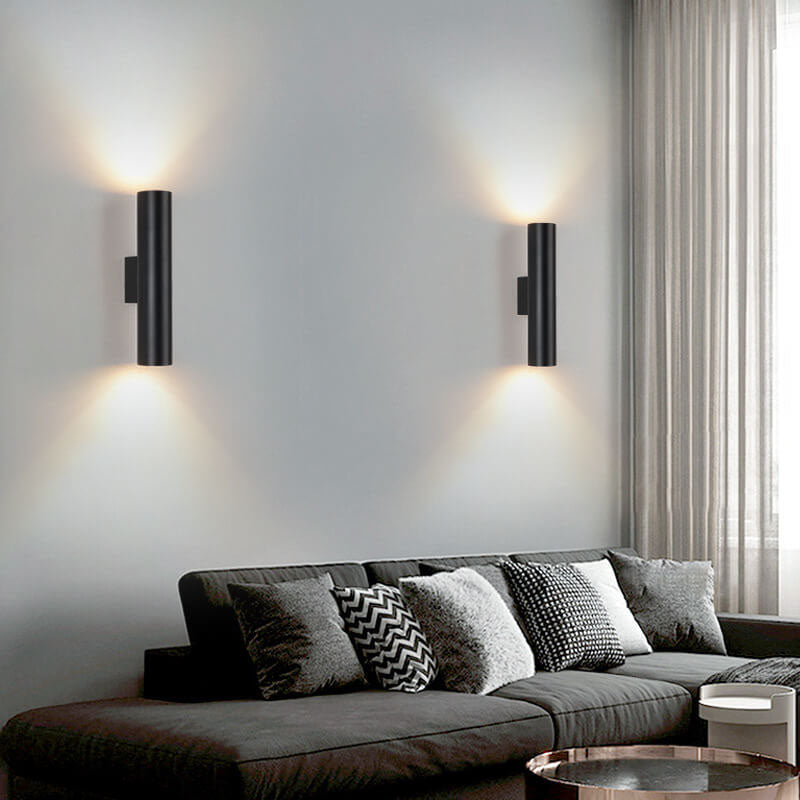 Wall Light LED Aluminium Cylinder Up Down 2 Light Minimalist Bedroom Living Room Hallway
