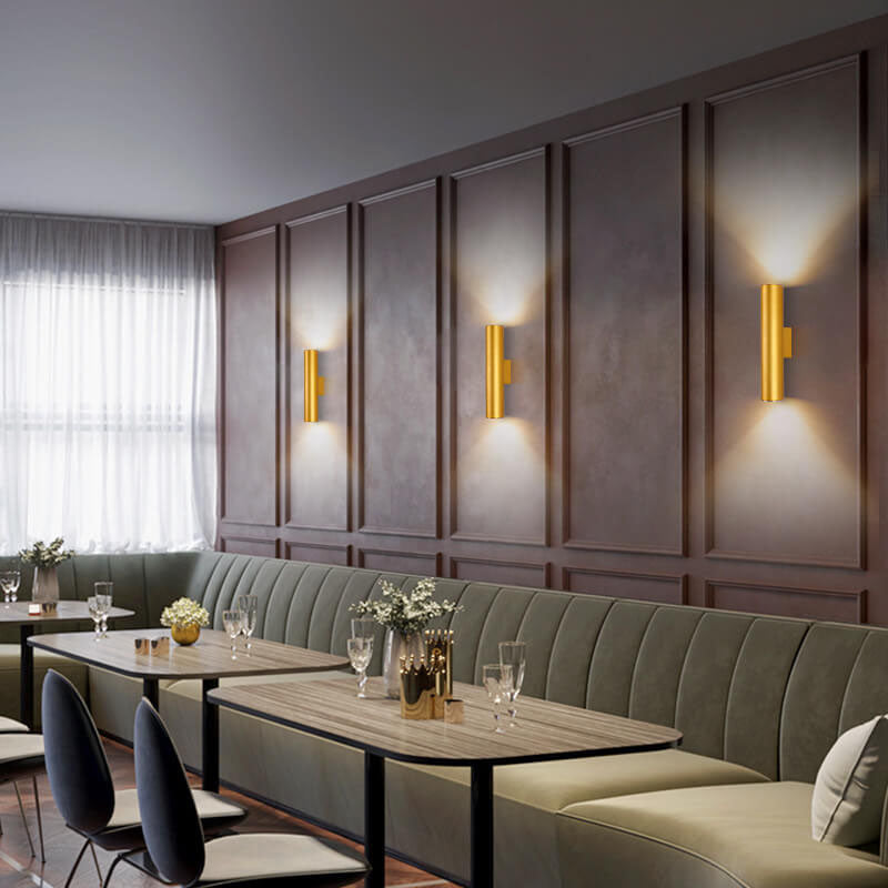 Wall Light LED Aluminium Cylinder Up Down 2 Light Minimalist Bedroom Living Room Hallway
