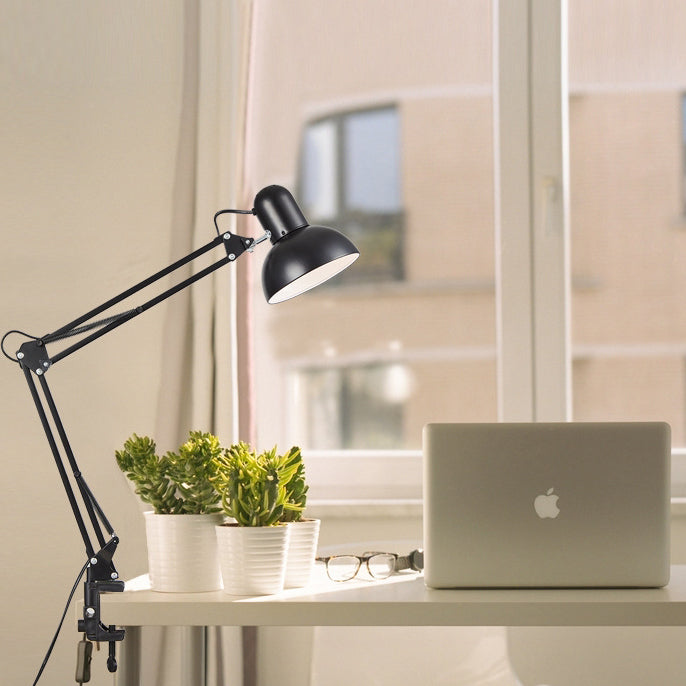 Table Lamp Clip On Retractable Long Arm Adjustable Bedside Desk Reading Light