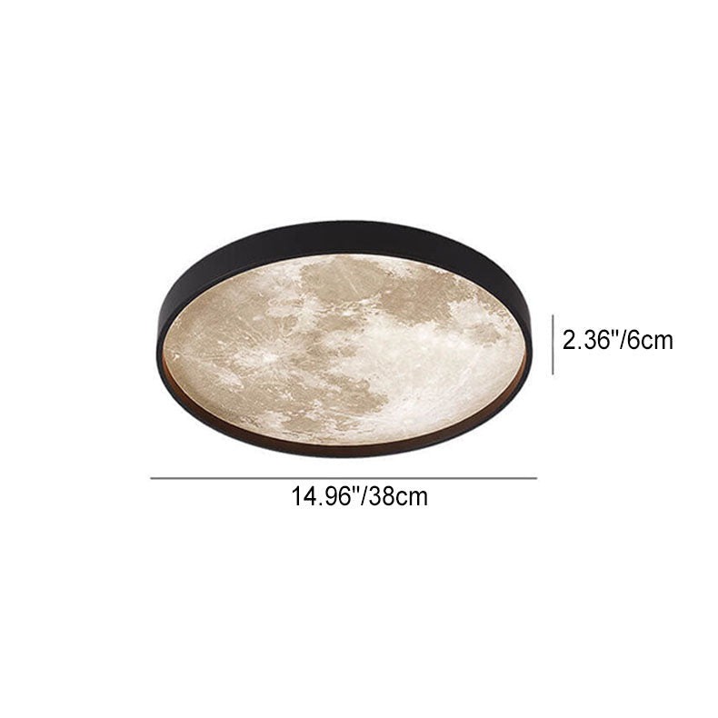 Flush Mount Ceiling Light LED Moon Round Acrylic Dimmable Minimalist Living Room Bedroom
