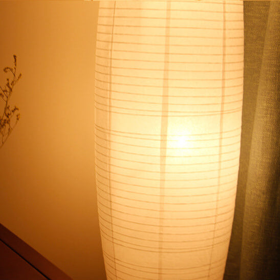Floor Lamp Rice Paper Shade 2 Light Standing Column Nordic Bedroom Living Room Study