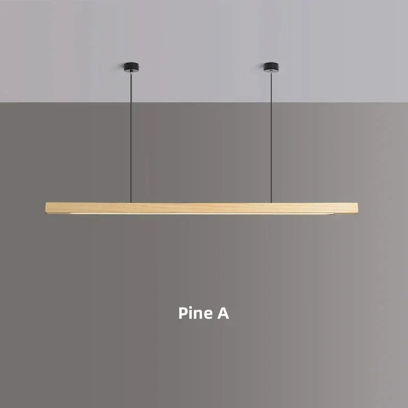 Wood Linear LED Pendant Light for Dining Tables and Islands