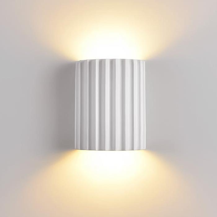 Wall Light Resin Plaster Shade Sculptural Minimalist Bedroom Hallway Reading