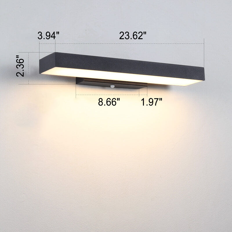 Outdoor Wall Light LED Motion Sensor Stainless Steel Rectangular Patio Garden Entryway