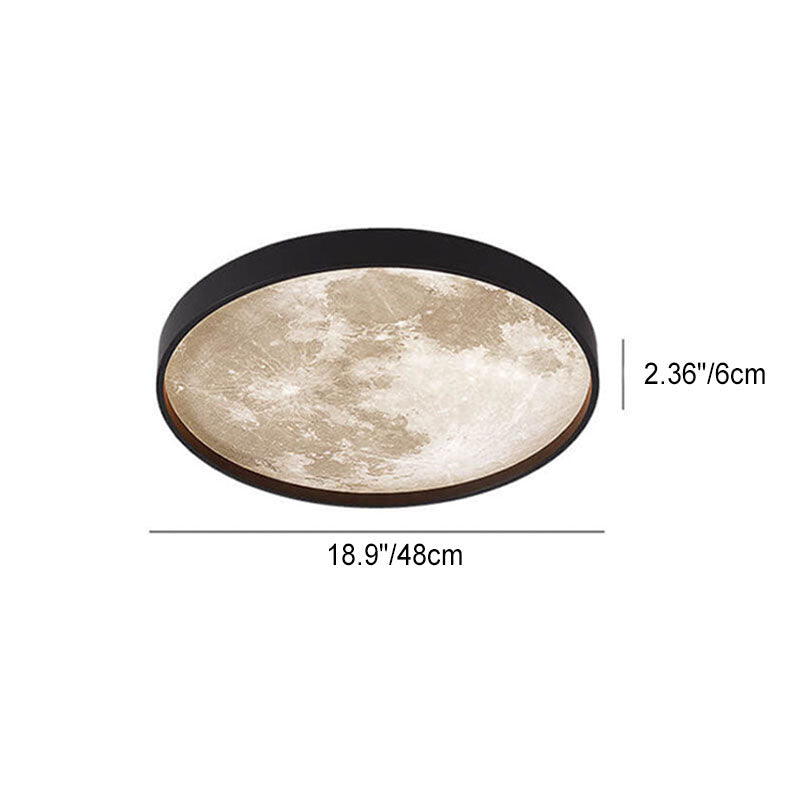 Flush Mount Ceiling Light LED Moon Round Acrylic Dimmable Minimalist Living Room Bedroom