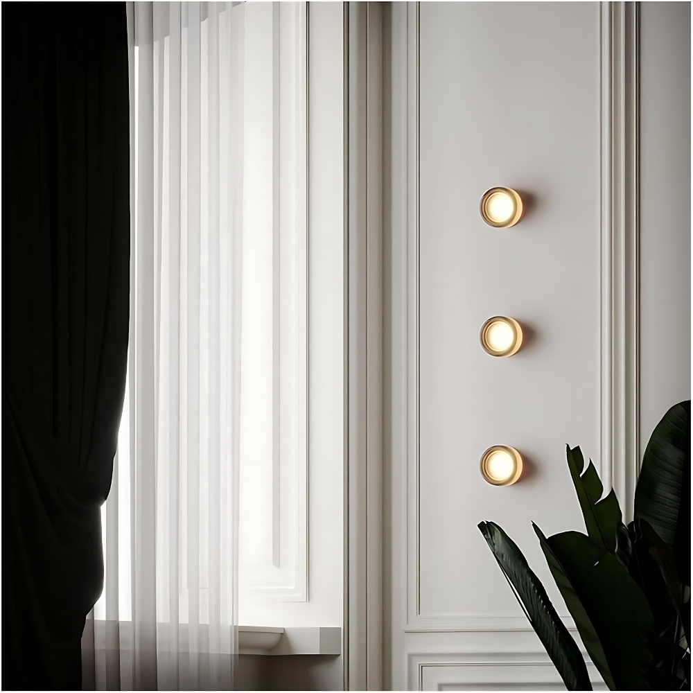 Wall Light LED Dimple Glass Dusk To Dawn Sensor Minimalist Bedroom Hallway
