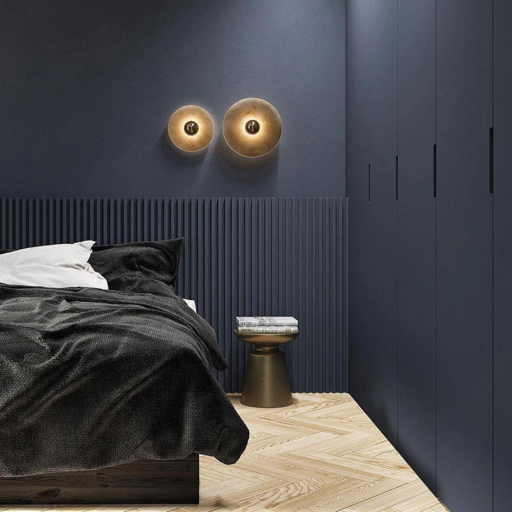 Wall Light Alabaster Stone Round Disc Minimalist Living Room Bedroom Hallway