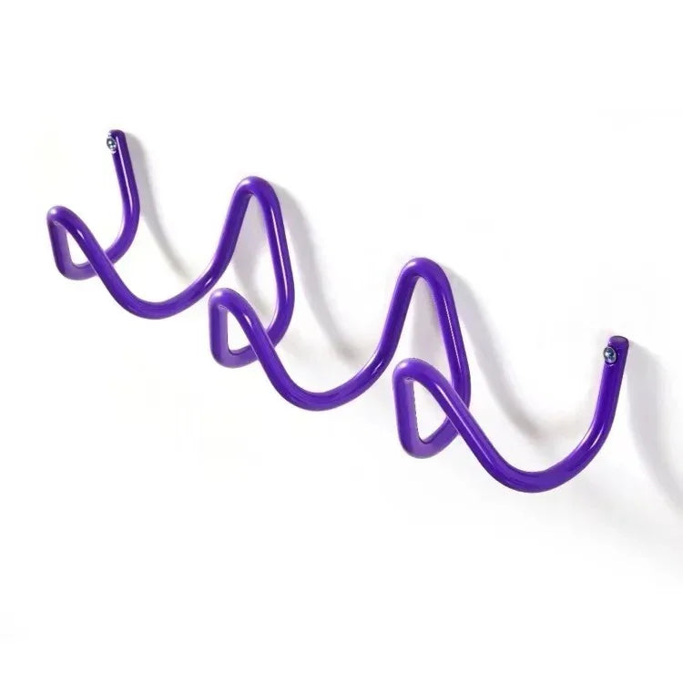 Wrought Iron Wall Hook Rack Wave Design for Entryways
