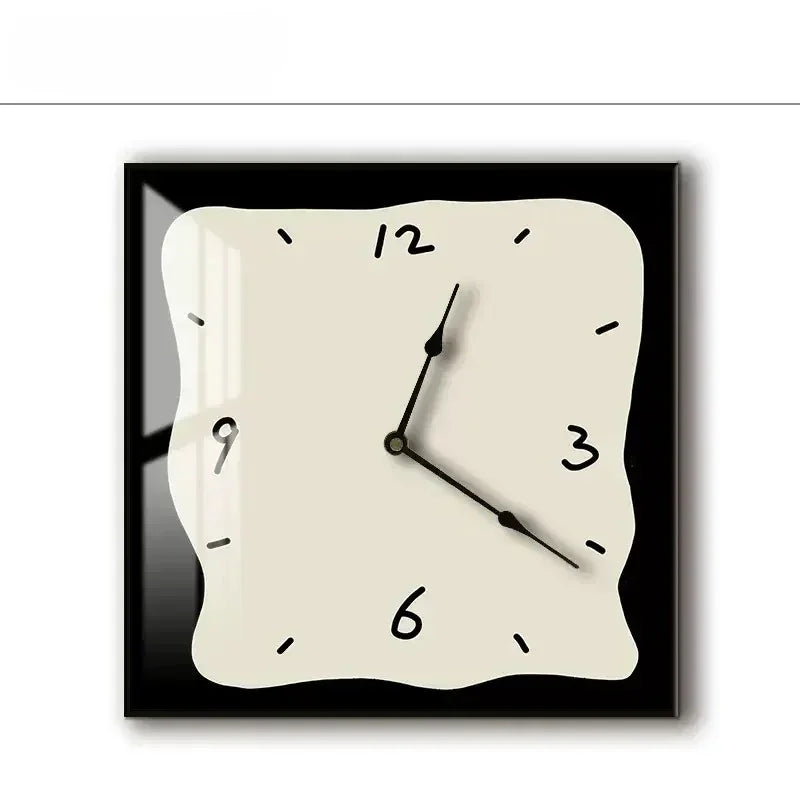Silent Wall Clock Square Graffiti Art Face Quartz Movement