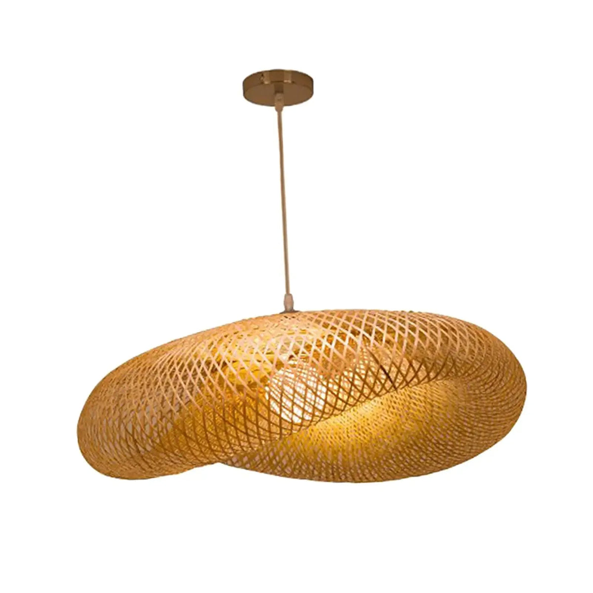 Pendant Light Handwoven Bamboo Rattan Dome Natural Dining Room Living Room