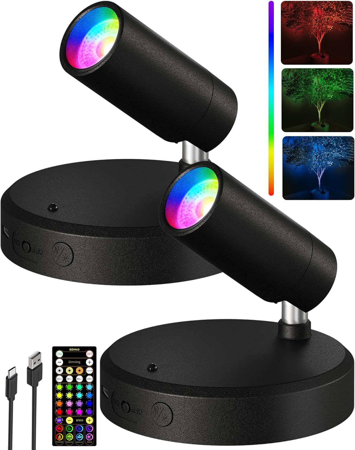 Picture Light Rechargeable LED Spotlight Wireless Remote Control Touch Dimmable Artwork Shelf Accent