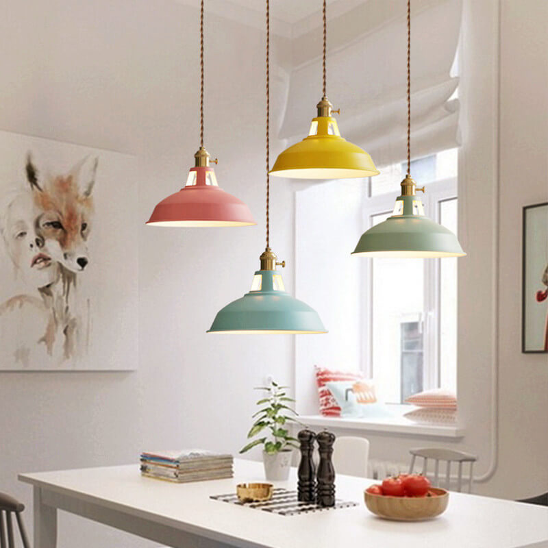 Pendant Light Barn Shade Metal Industrial Colourful Kitchen Island Dining Cafe