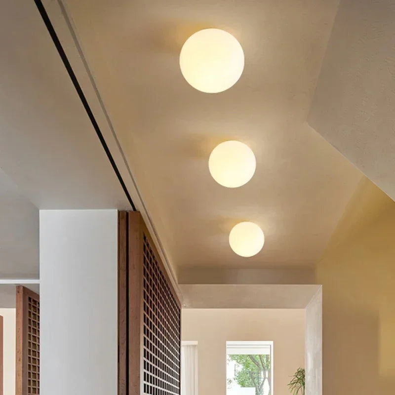 Glass Globe Ceiling Light G9 with Gold Base 12 cm