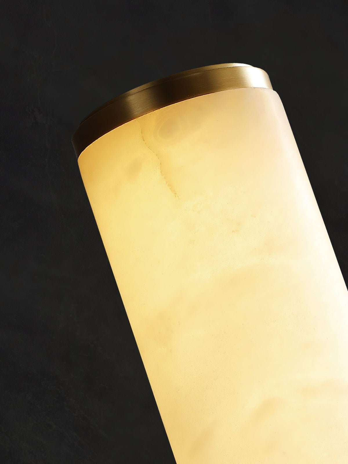 Alabaster Effect Wall Sconce with Metal Frame