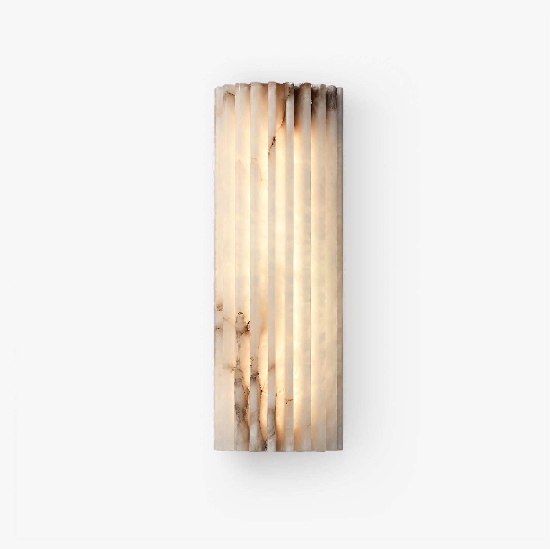 Alabaster LED Wall Sconce with Ribbed Shade