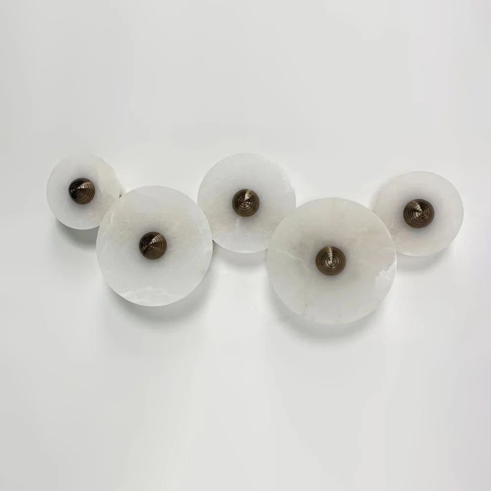 Alabaster Wall Sconce with Brass Centre