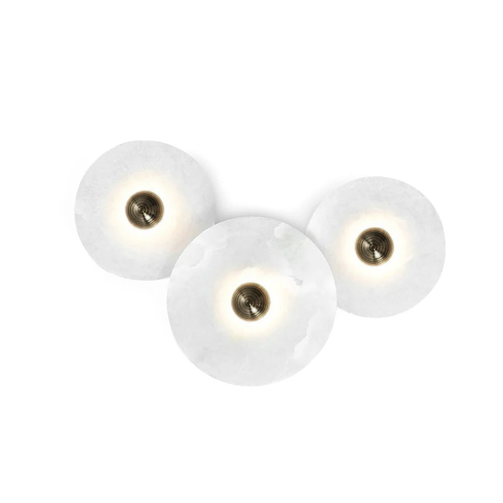 Alabaster Wall Sconce with Brass Centre