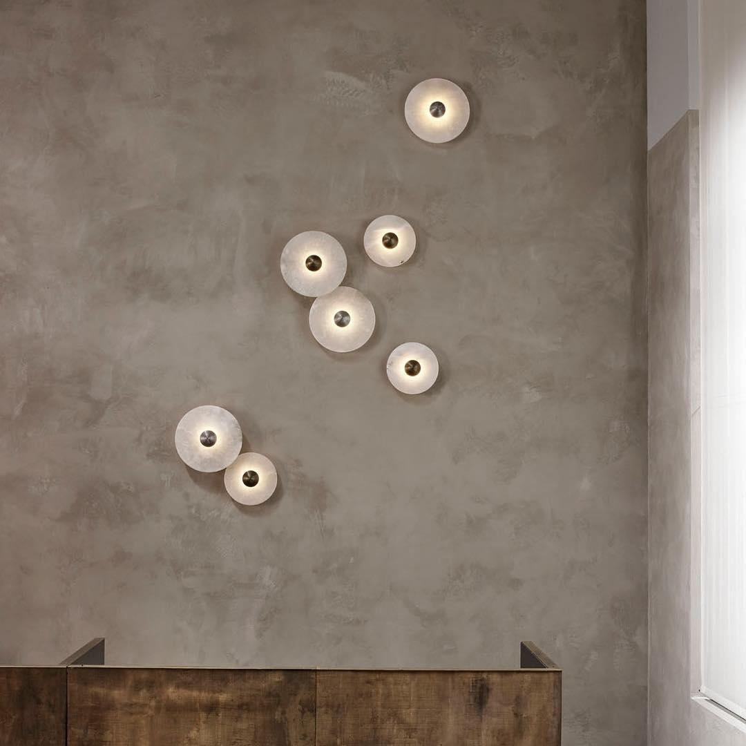 Alabaster Wall Sconce with Brass Centre