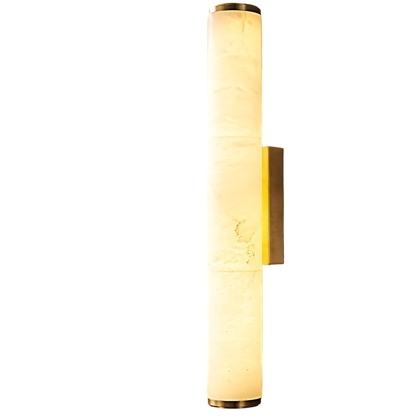 Alabaster Cylinder Brass Wall Light