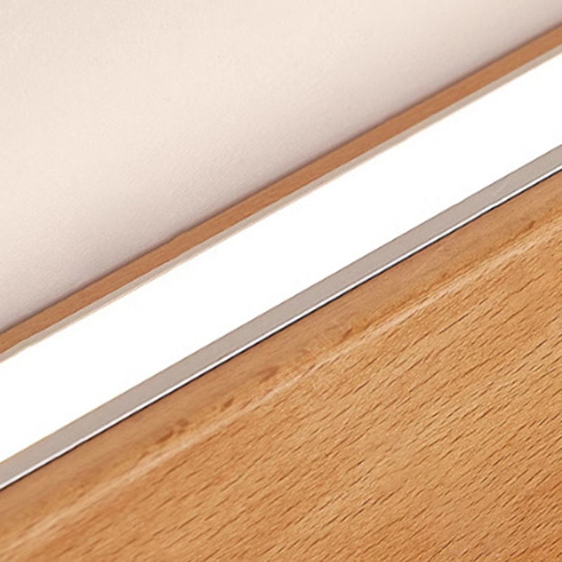 Wall Light LED Solid Wood Strip Linear Vanity Mirror Bathroom Japanese Bedroom Hallway