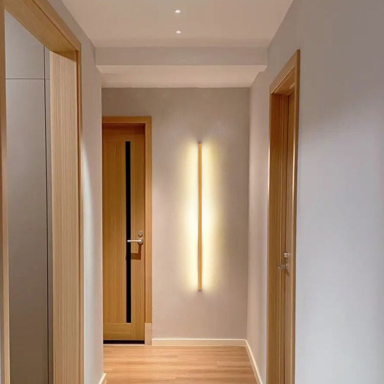 Wall Light LED Solid Wood Strip Linear Vanity Mirror Bathroom Japanese Bedroom Hallway