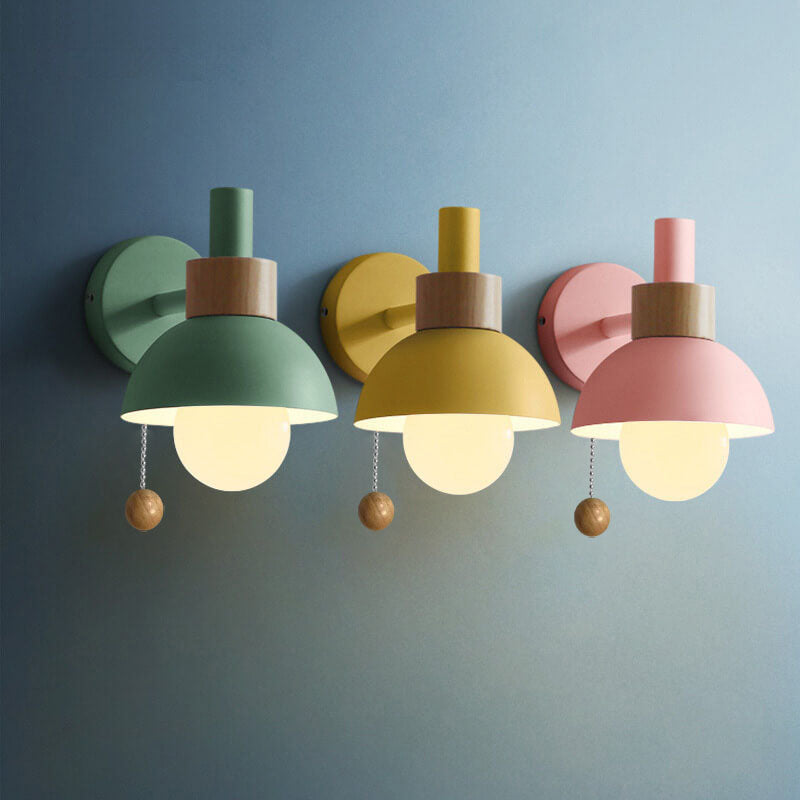 Wall Light Sconce Globe Glass Macaron Nordic Bedroom Living Room Hallway
