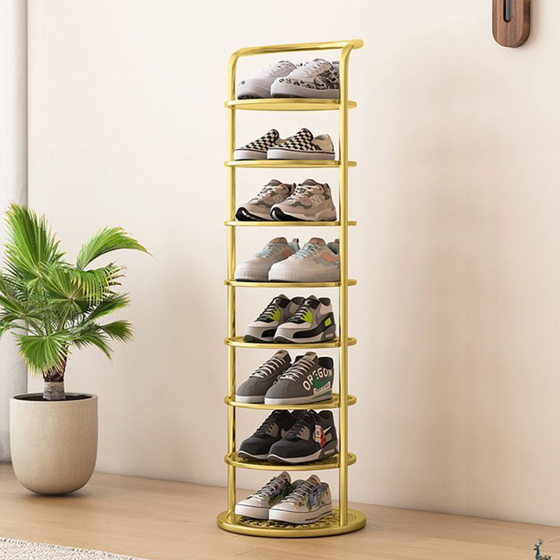 Shoe Rack Storage Tower 5 6 7 8 Tier Round Carbon Steel Entryway Hallway Organiser