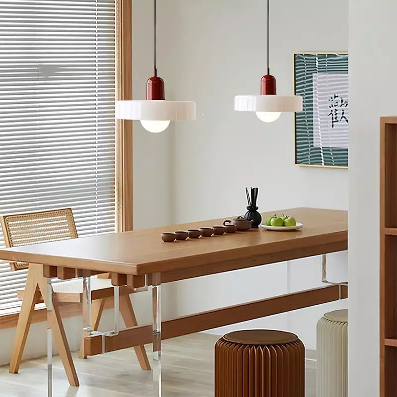 Coloured Glass Pendant Light G9 Adjustable Drop for Kitchens