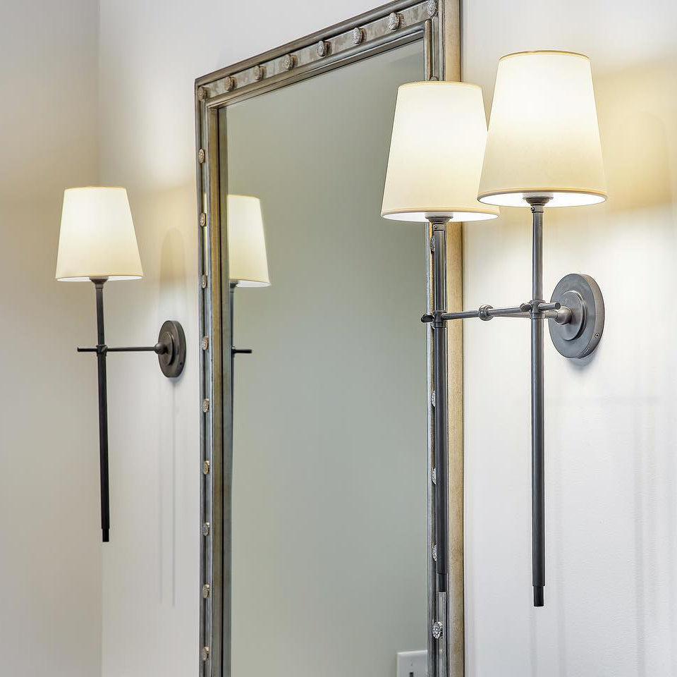 Brass Wall Sconce with Tapered Shade