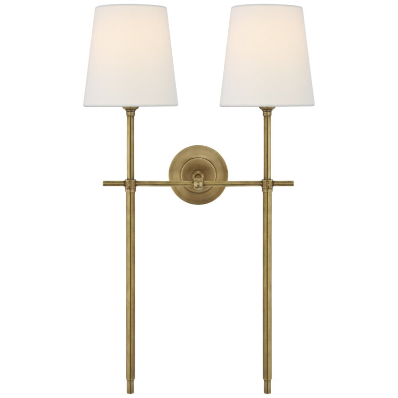 Brass Wall Sconce with Tapered Shade