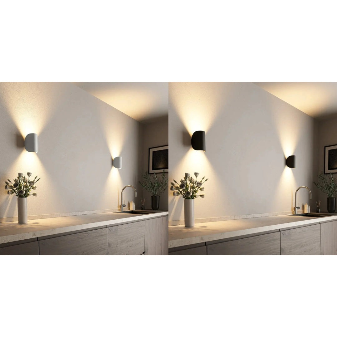 Wall Light LED Up Down Curved Sconce Minimalist Hallway Stairway Bedroom Living Room