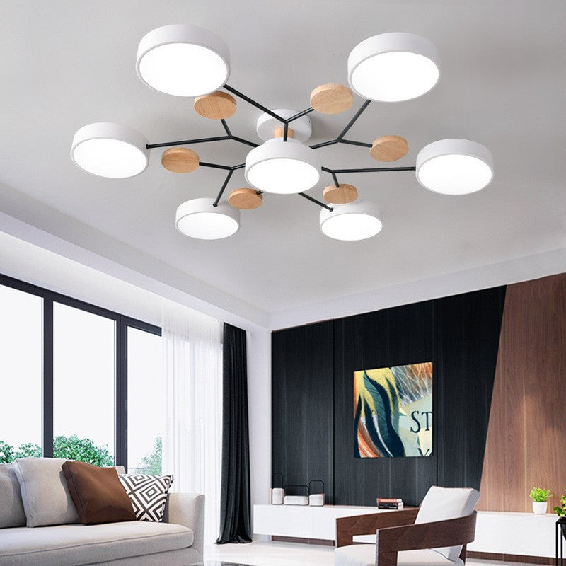 Ceiling Light with Round Acrylic Shades and Metal Frame