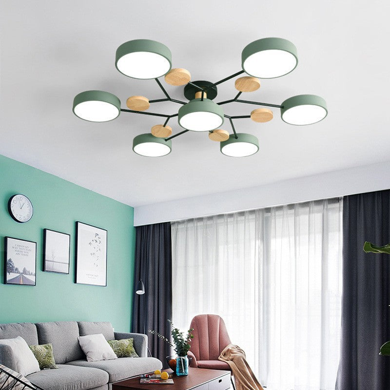 Ceiling Light with Round Acrylic Shades and Metal Frame