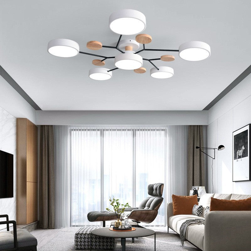 Ceiling Light with Round Acrylic Shades and Metal Frame