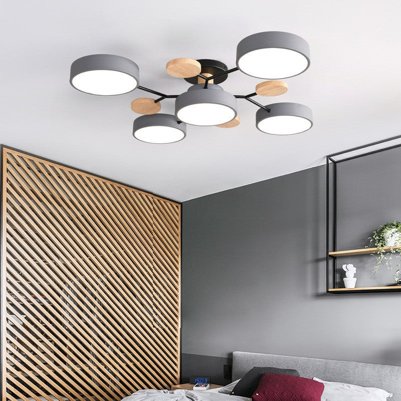 Ceiling Light with Round Acrylic Shades and Metal Frame