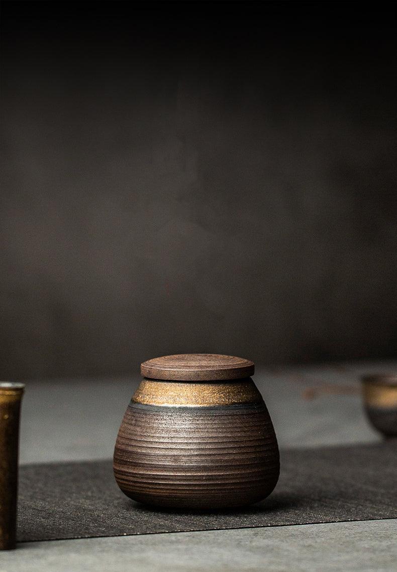 Ceramic Storage Jar with Wooden Lid