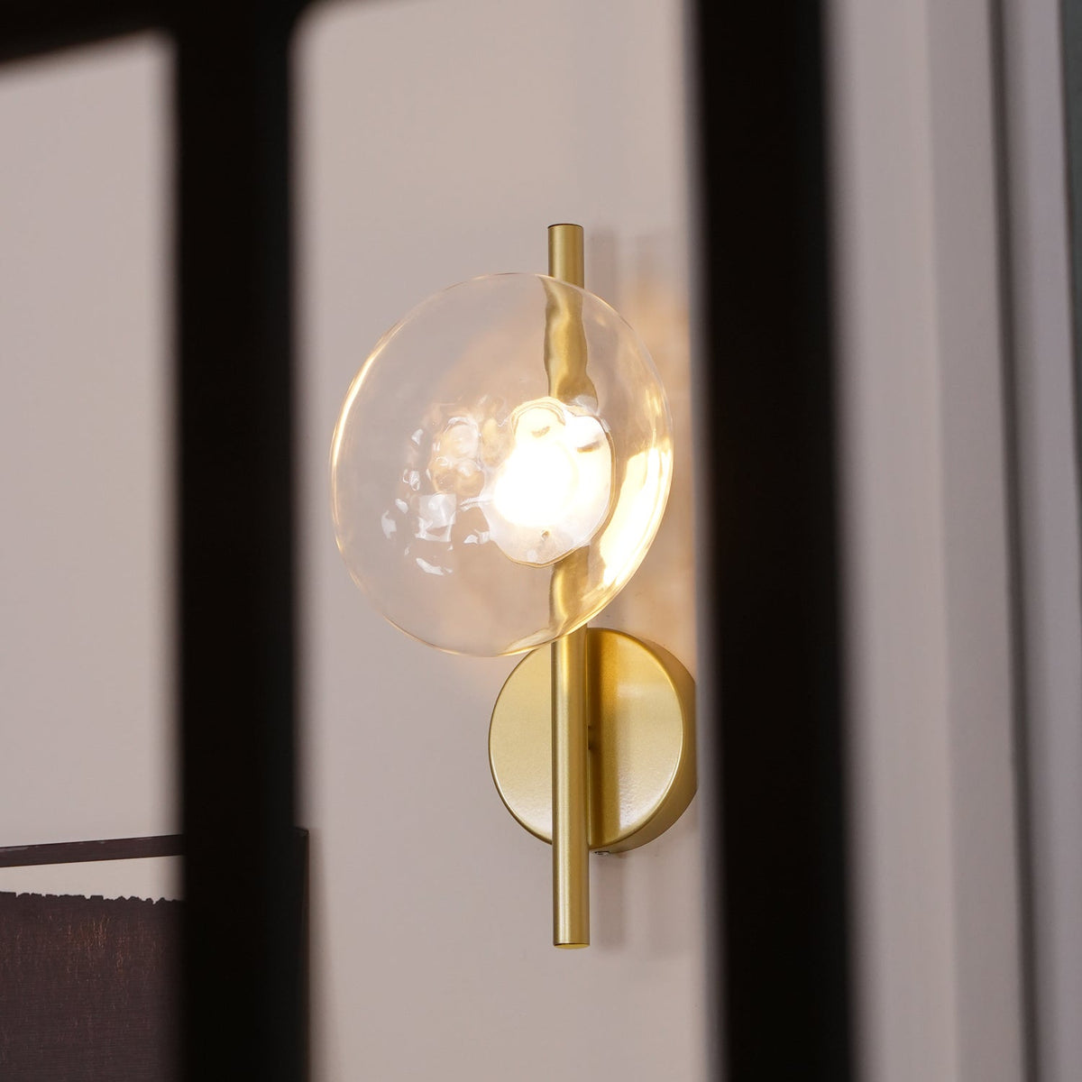 Wall Light Sconce Rippled Glass Cylinder Nordic Bedroom Hallway Living Room