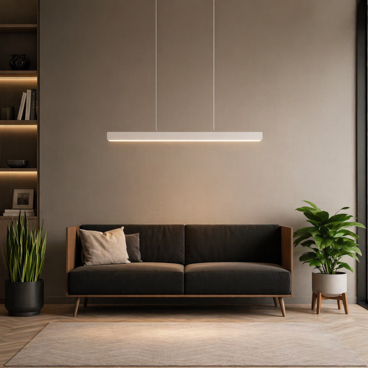Linear LED Kitchen Island Pendant Light with Adjustable Drop