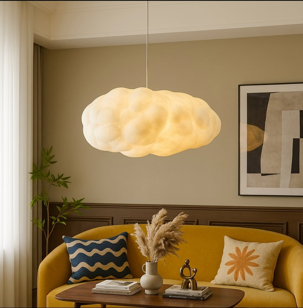 Cloud Pendant Light Hanging Ceiling Lamp Fabric Shade