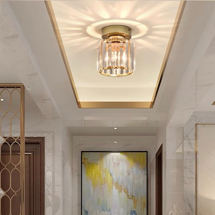 Crystal Flush Mount Ceiling Light with Metal Frame