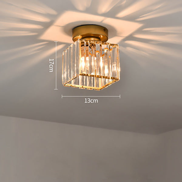 Crystal Flush Mount Ceiling Light with Metal Frame