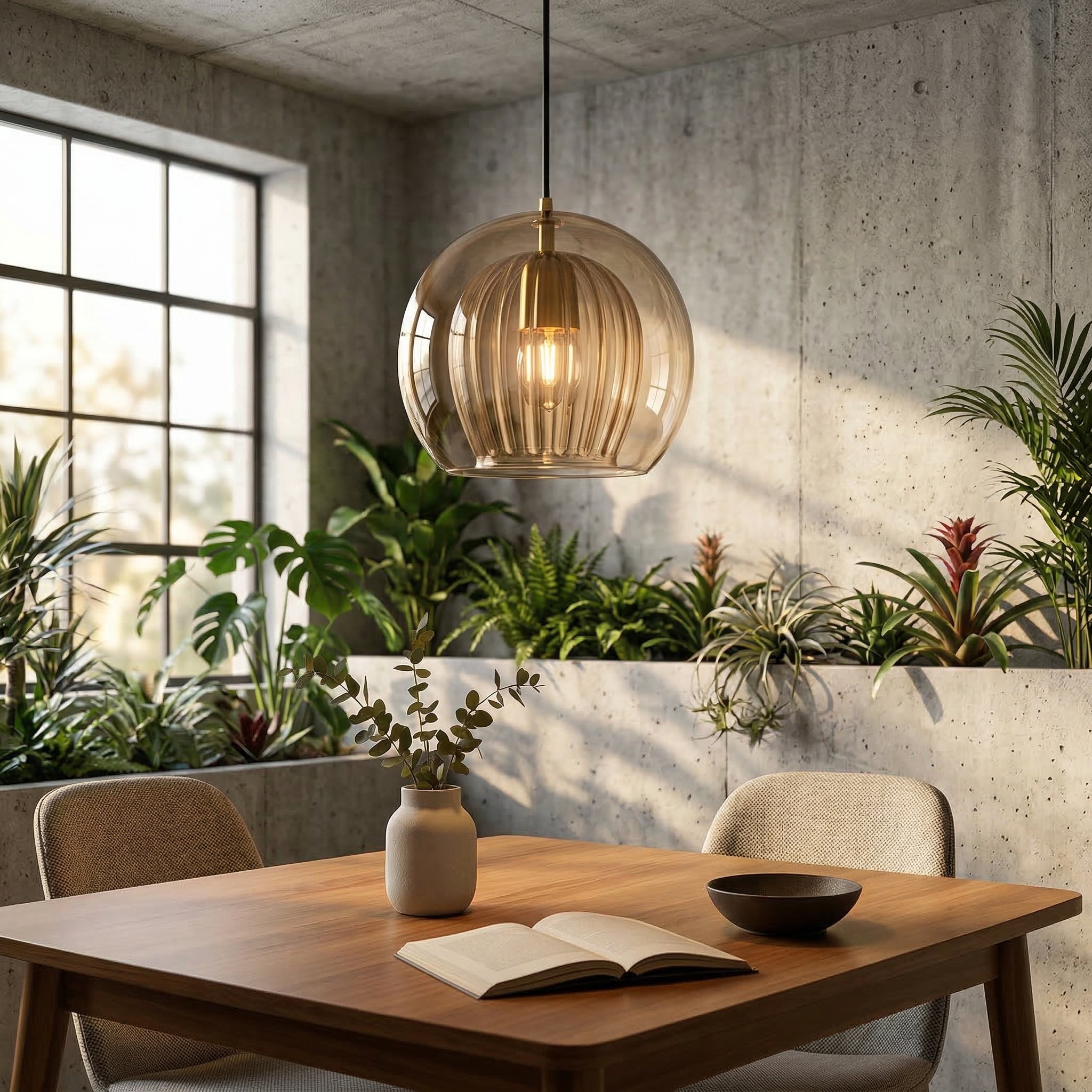 Double Layer Glass Pendant Light